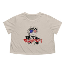 Load image into Gallery viewer, Trump 2024 Bandana Women's Flowy Cropped Tee