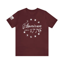 Load image into Gallery viewer, American Since 1776 - Betsy Ross Flag - Adult Men's and Women's (Unisex) T-Shirt