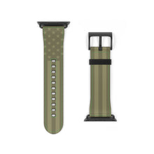 Load image into Gallery viewer, American Flag (Muted Olive Drab) - Apple Watch Band