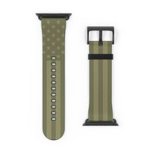 Load image into Gallery viewer, American Flag (Muted Olive Drab) - Apple Watch Band
