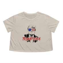 Load image into Gallery viewer, Trump 2024 Adult Women's Flowy Cropped Tee