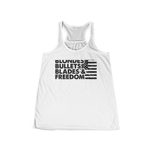 Load image into Gallery viewer, Blondes, Bullets, Blades & Freedom - Adult Womens Tank Top