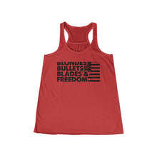 Load image into Gallery viewer, Blondes, Bullets, Blades & Freedom - Adult Womens Tank Top