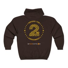 Load image into Gallery viewer, Defend the 2nd Amendment Zip Hoodie — Pro-Second Amendment Full-Zip Sweatshirt