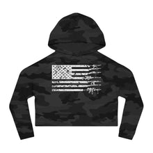 Load image into Gallery viewer, American Flag Gun - Women’s Cropped Hooded Sweatshirt