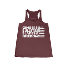 Load image into Gallery viewer, Gingers, Bullets, Blades & Freedom - Adult Womens Tank Top