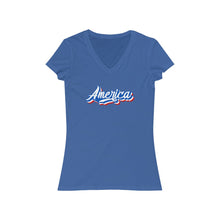 Load image into Gallery viewer, America - Women's Jersey Short Sleeve V-Neck Tee