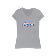 Load image into Gallery viewer, America - Women's Jersey Short Sleeve V-Neck Tee