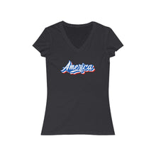 Load image into Gallery viewer, America - Women's Jersey Short Sleeve V-Neck Tee