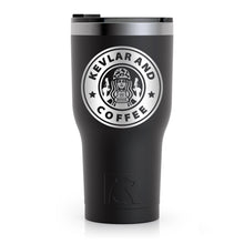 Load image into Gallery viewer, Kevlar And Coffee Black Tumbler - Filled 30 oz