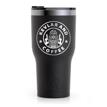 Load image into Gallery viewer, Kevlar and Coffee Black Tumbler - Outlined 30 oz