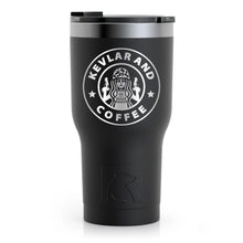 Load image into Gallery viewer, Kevlar and Coffee Black Tumbler - Outlined 20 oz