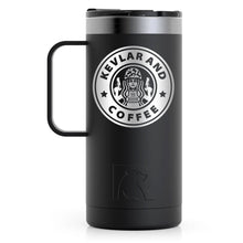 Load image into Gallery viewer, Kevlar And Coffee Black Tumbler - Filled 16 oz