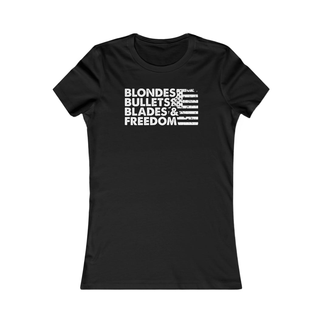 Blondes, Bullets, Blades & Freedom - Adult Women's T-Shirt