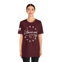 Load image into Gallery viewer, American Since 1776 - Betsy Ross Flag - Adult Men&#39;s and Women&#39;s (Unisex) T-Shirt
