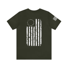 Load image into Gallery viewer, American Since 1776 - Betsy Ross Flag - Adult Men&#39;s and Women&#39;s (Unisex) T-Shirt
