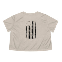 Load image into Gallery viewer, American Since 1776 - Betsy Ross Flag - Adult Women&#39;s Flowy Cropped Tee
