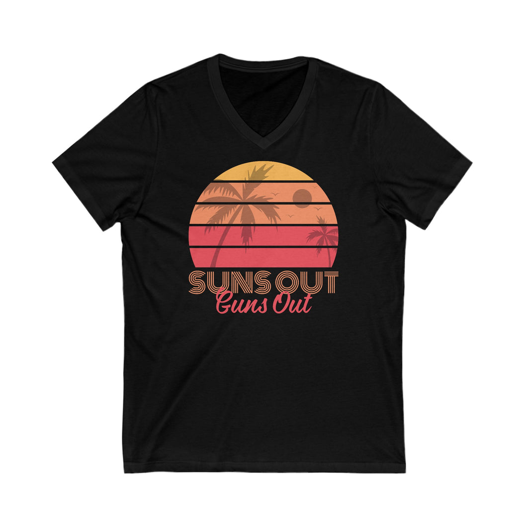Suns Out Guns Out - Men's Lightweight V-Neck Tee