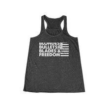 Load image into Gallery viewer, Blondes, Bullets, Blades &amp; Freedom - Adult Womens Tank Top
