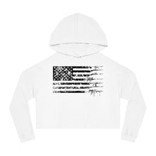 Load image into Gallery viewer, American Flag Gun - Women’s Cropped Hooded Sweatshirt
