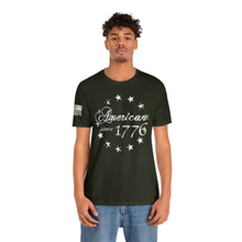 Load image into Gallery viewer, American Since 1776 - Betsy Ross Flag - Adult Men&#39;s and Women&#39;s (Unisex) T-Shirt
