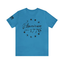 Load image into Gallery viewer, American Since 1776 - Betsy Ross Flag - Adult Men&#39;s and Women&#39;s (Unisex) T-Shirt
