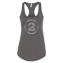 Load image into Gallery viewer, Defend The 2nd Amendment - Adult Womens Dark Grey Racerback Tank Front
