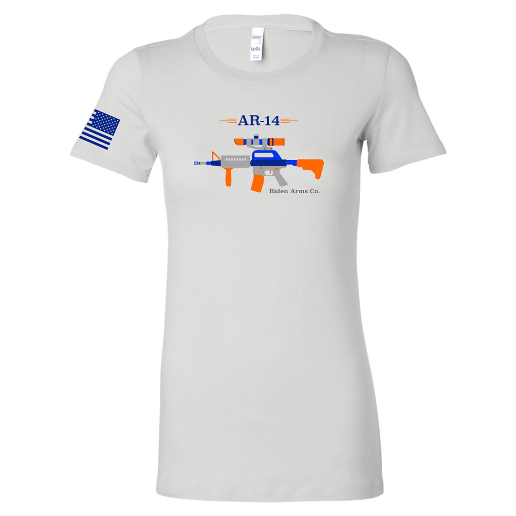 AR-14 - Biden Arms Co - Don't Be A Horses Ass - Adult Womens White T-Shirt