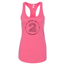 Load image into Gallery viewer, Defend The 2nd Amendment - Adult Womens Hot Pink Racerback Tank Front
